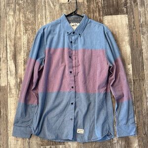 Vans Casual Blue and Purple Button-Down Shirt